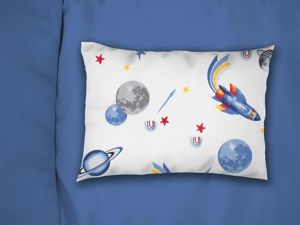Μαξιλαροθήκη Bebe Φάκελος Βαμβακερή 35x45εκ. Space Mission 184 White-Blue DimCol