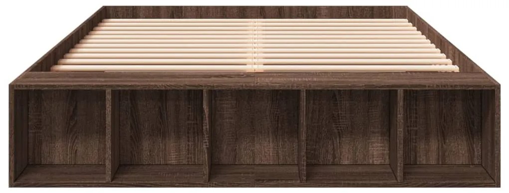 vidaXL Πλαίσιο Κρεβατιού Καφέ Δρυς 150x200 εκ. Επεξεργασμένο Ξύλο