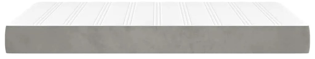 vidaXL Στρώμα με Pocket Springs Ανοιχτό Γκρι 120x220x20 εκ. Βελούδινο