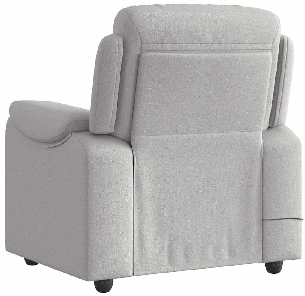 vidaXL καρέκλα ανάκλισης μασάζ Cloud Grey Fabric