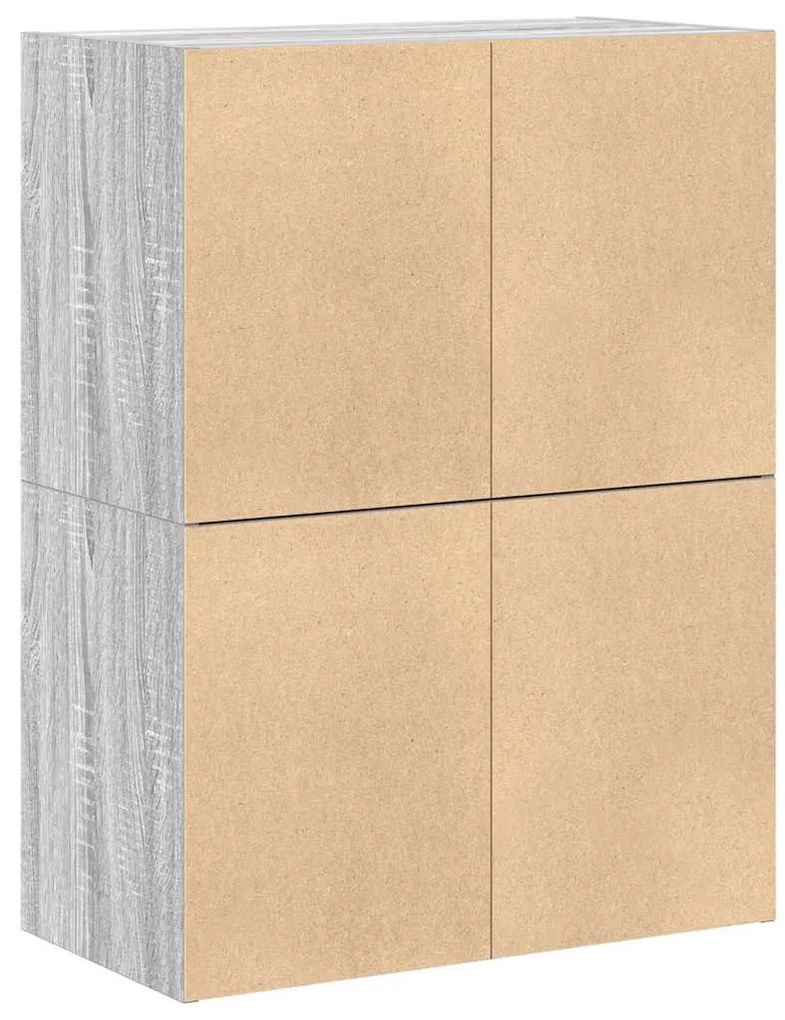 vidaXL Ντουλάπια με 2 συρτάρια 2 τεμ. Γκρι Sonoma 60x31x40 εκ.