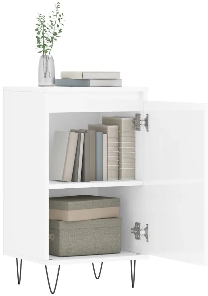 vidaXL Ντουλάπια 2 τεμ. Γυαλιστ. Λευκό 40x35x70 εκ. από Επεξεργ. Ξύλο