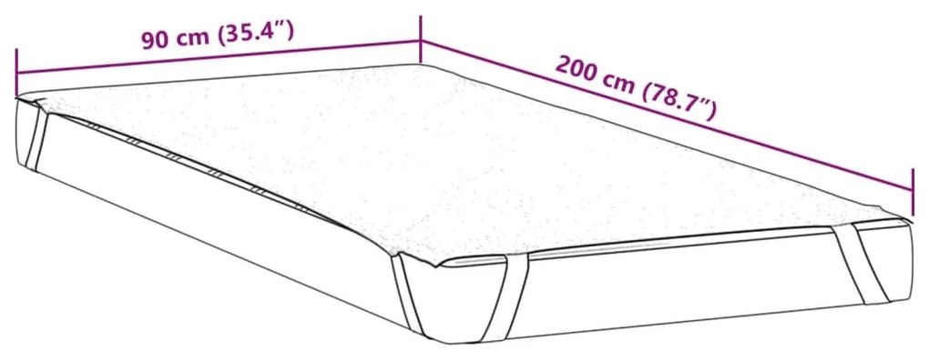 Προστατευτικό στρώματος Λευκό 90x200 εκ. Αδιάβροχο - Λευκό