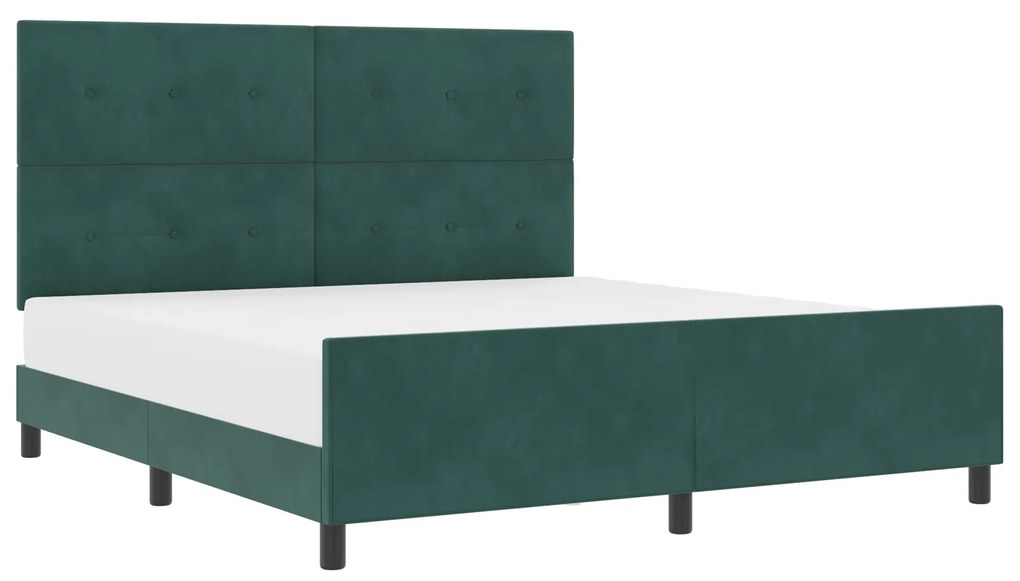 vidaXL Σκελετός Κρεβατιού Σκούρο πράσινο 180 x 200 cm Βελούδο