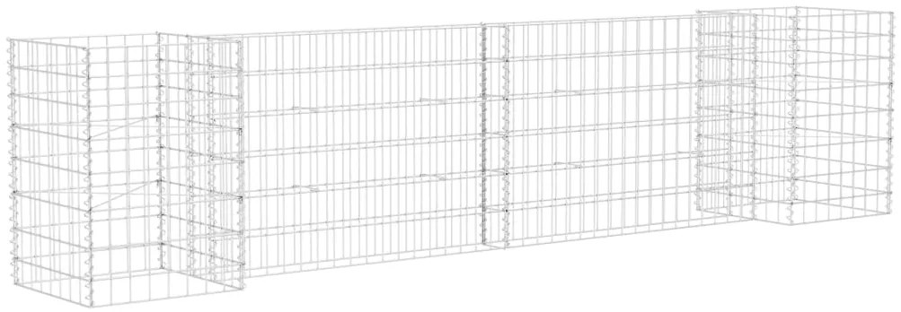 vidaXL Συρματοκιβώτιο Γλάστρα Σχήμα «Η» 260x40x60 εκ. Ατσάλινο Σύρμα