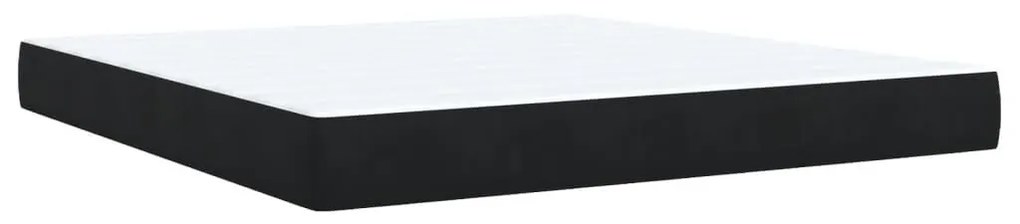 Κρεβάτι Boxspring με Στρώμα Μαύρο 180x200 εκ. Βελούδινο - Μαύρο