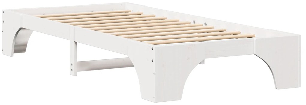 vidaXL Κρεβάτι Λευκό 90x200 cm από Μασίφ Ξύλο Πεύκου