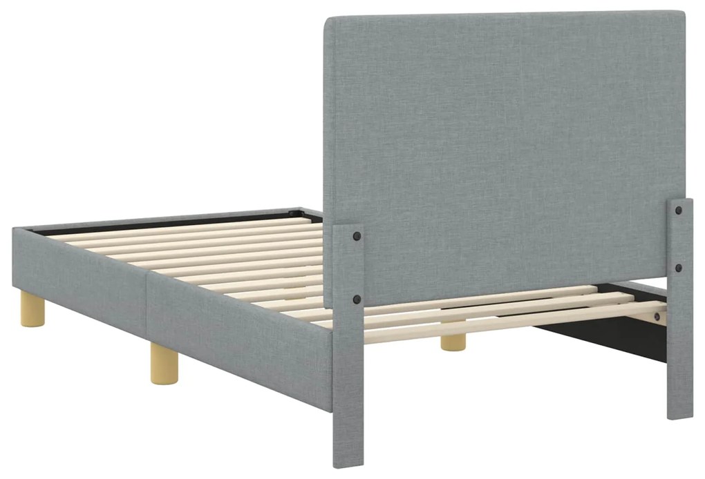 vidaXL Κρεβάτι Παιδικής Κρεβατοκάμαρας με Κεφαλάκι Ανοιχτό γκρι ύφασμα