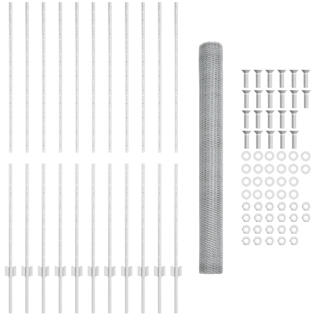 vidaXL Set Φράχτη Σετ 2 Γαλβανισμένος χάλυβας 25 x 1.5 μ φράχτης