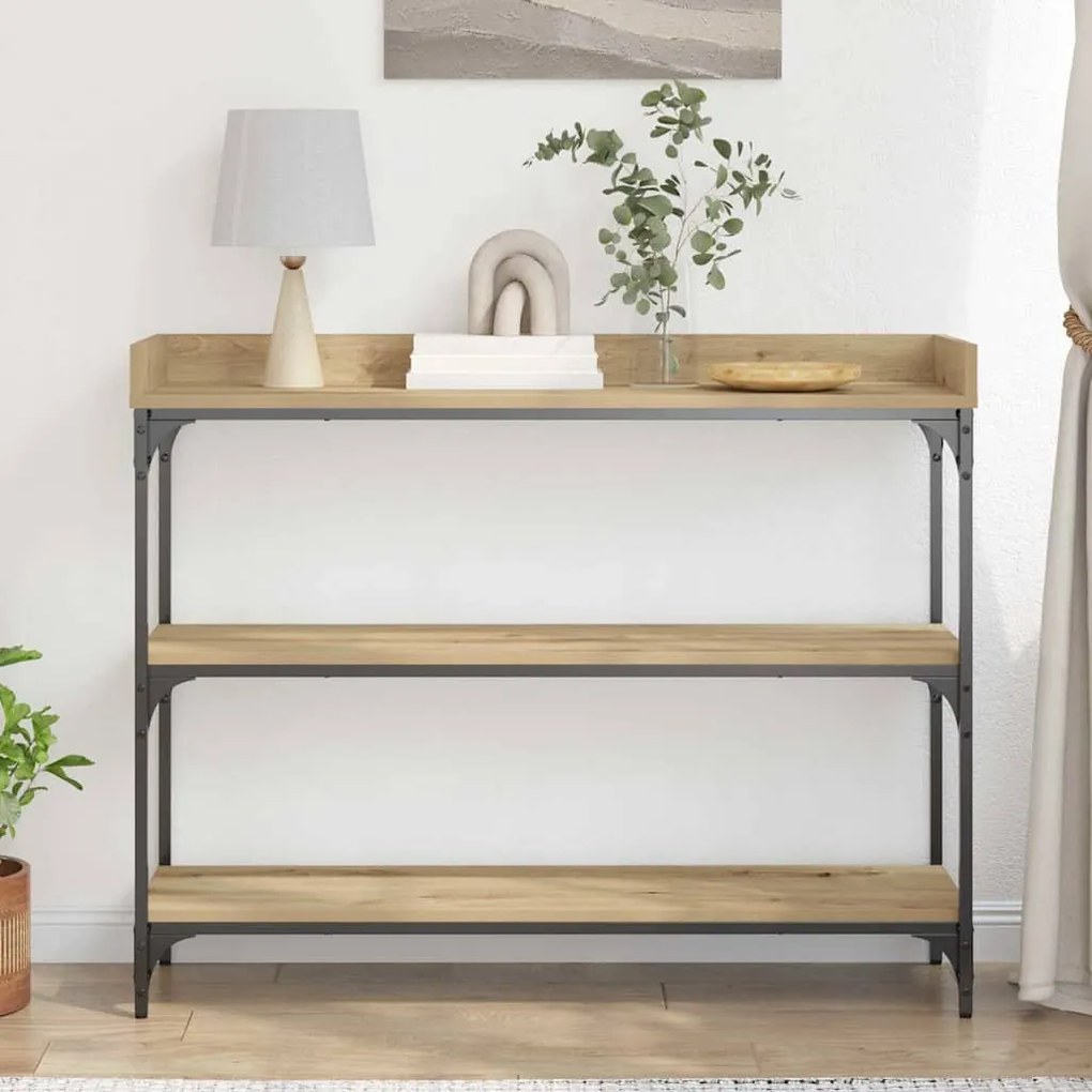 vidaXL Τραπέζι Κονσόλας με ράφι artisan δρυς 100 x 30 x 80 εκατοστά