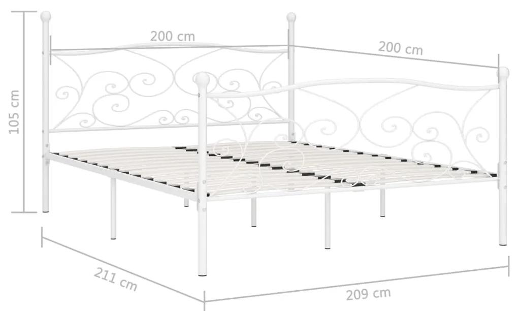 vidaXL Πλαίσιο Κρεβατιού με Τελάρο Λευκό 200 x 200 εκ. Μεταλλικό