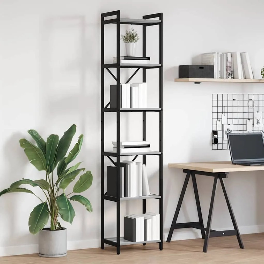 vidaXL Βιβλιοθήκη Γκρι sonoma 40 x 30 x 188 εκ Επεξεργασμένο ξύλο