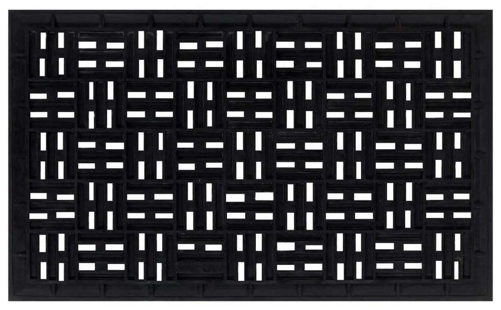 Πατάκι Εισόδου Ορθογώνιο 45 x 75 εκ. από Καουτσούκ - Μαύρο