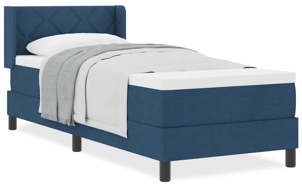 vidaXL Κρεβάτι box spring με στρώμα με στρώμα Μπλε 80 x 200 cm