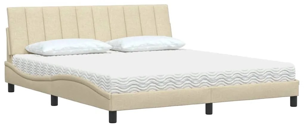 vidaXL Κρεβάτι Κρεμ 180x200 εκ. Υφασμάτινο