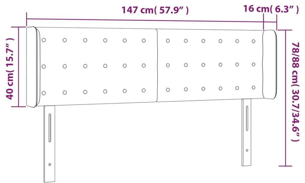 ΚΕΦΑΛΑΡΙ ΚΡΕΒΑΤΙΟΥ LED ΓΚΡΙ 147X16X78/88ΕΚ. ΑΠΟ ΣΥΝΘΕΤΙΚΟ ΔΕΡΜΑ 3123330