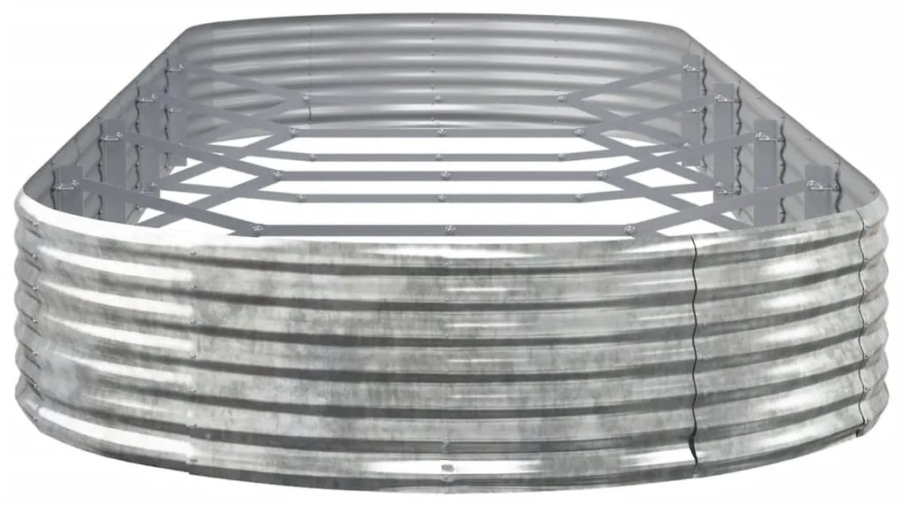 vidaXL Ζαρντινιέρα Ασημί 450x140x36 εκ. Γαλβανισμένος χάλυβας