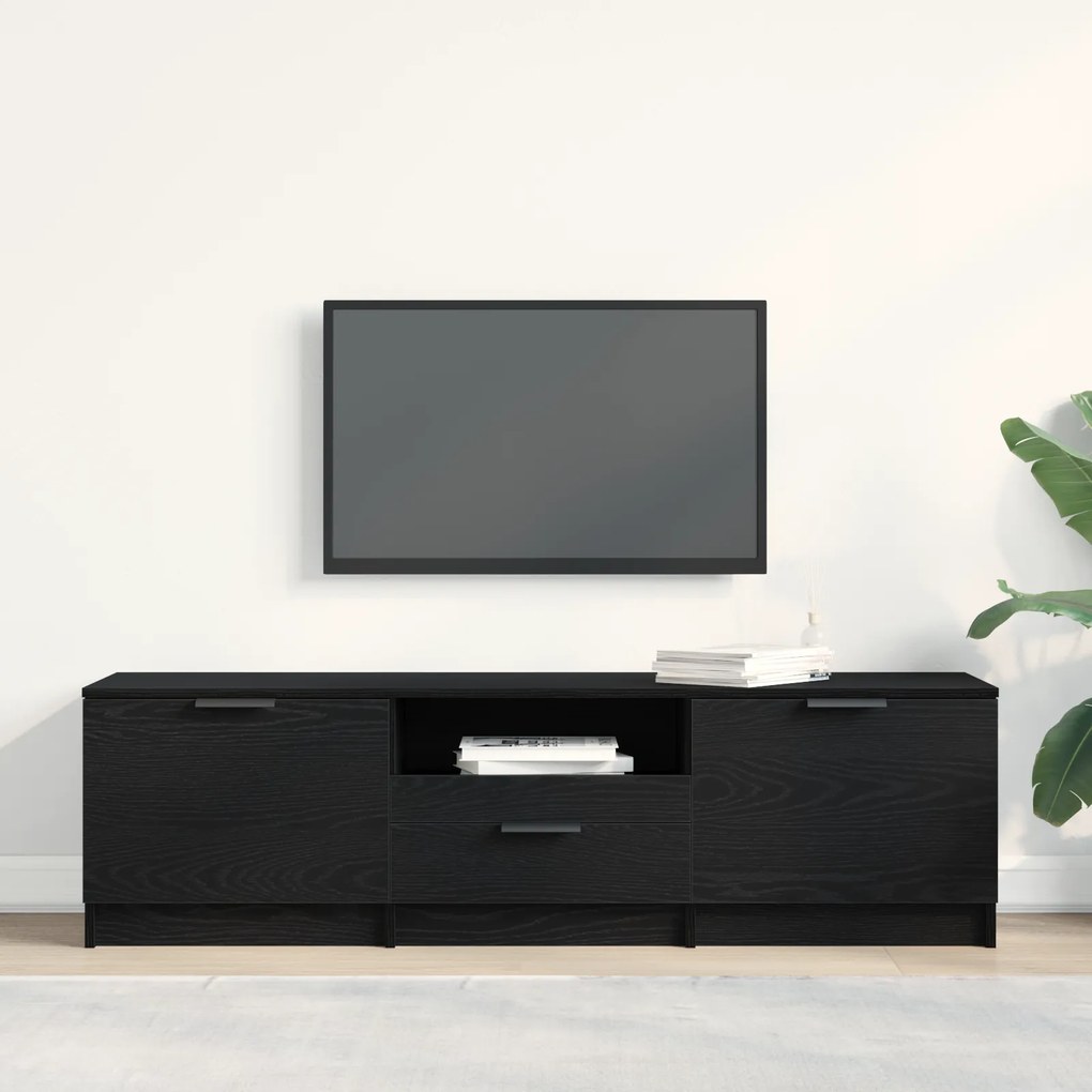 vidaXL Ντουλάπι τηλεόρασης - Μαύρη δρυς - 140x35x40 εκ. - Φτιαγμένο από επεξεργασμένο ξύλο