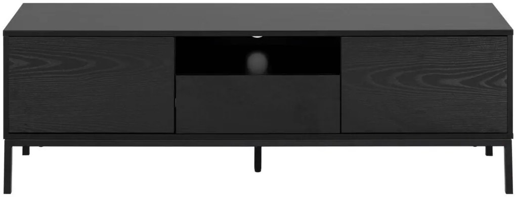 Τραπέζι Tv Oakland 341, Μαύρο, Γκρι δρυς, Ο αριθμός των θυρών: 2, Αριθμός συρταριών: 1, 140x45x40cm, 30 kg | Epipla1.gr
