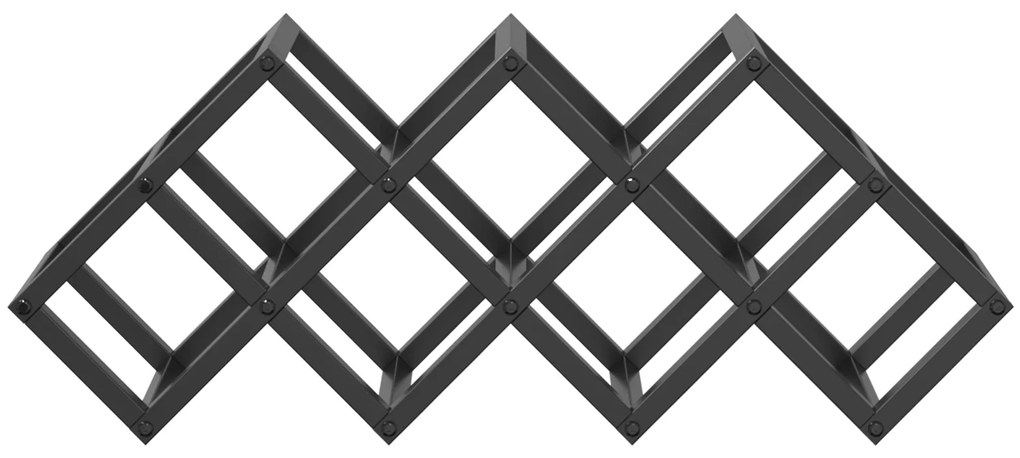 vidaXL Ραφιέρα κρασιών  για 9 μπουκάλια, 63x16,5x25 εκ. από χάλυβα βαμμένο