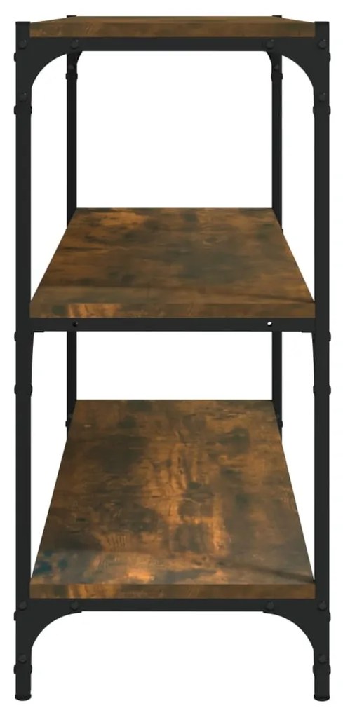 vidaXL Βιβλιοθήκη Καπνιστή Δρυς 80 x 33 x 70,5 εκ. Επεξ. Ξύλο & Ατσάλι
