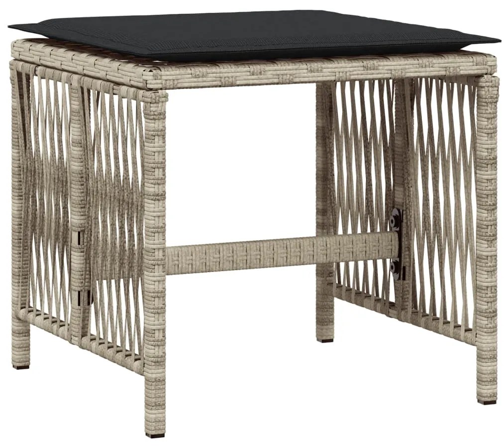 vidaXL Σετ Τραπεζαρίας Κήπου 17 τεμ. Αν. Γκρι Συνθ. Ρατάν με Μαξιλάρια