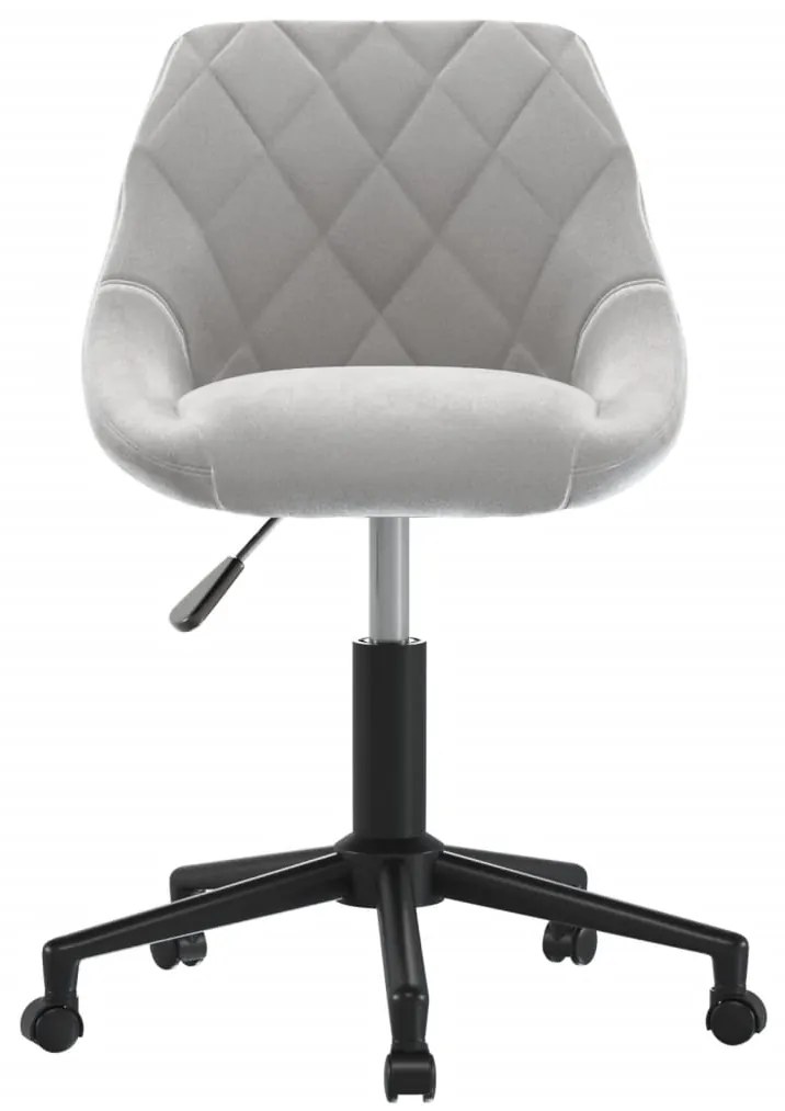 vidaXL Καρέκλα Γραφείου Περιστρεφόμενη Ανοιχτό Γκρι Βελούδινη