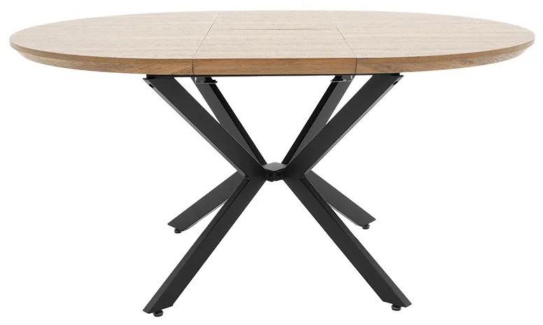 Tραπέζι Lydia pakoworld MDF επεκτεινόμενο καρυδί-μαύρο 120-160x120x79εκ - 235-000004 - 235-000004