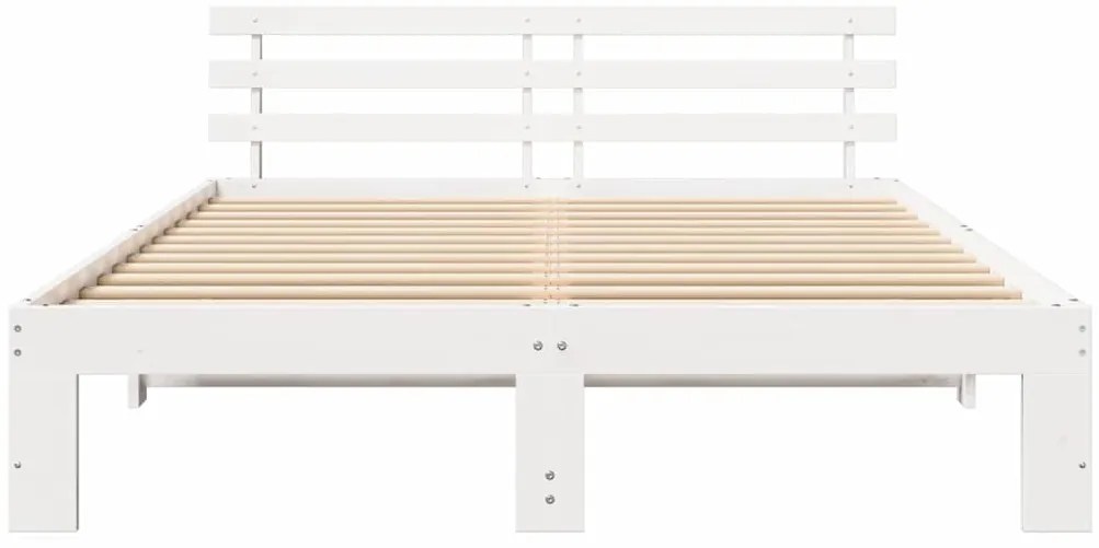 vidaXL Σκελετός Κρεβατιού Λευκό 150 x 200 cm Μασίφ ξύλο πεύκου