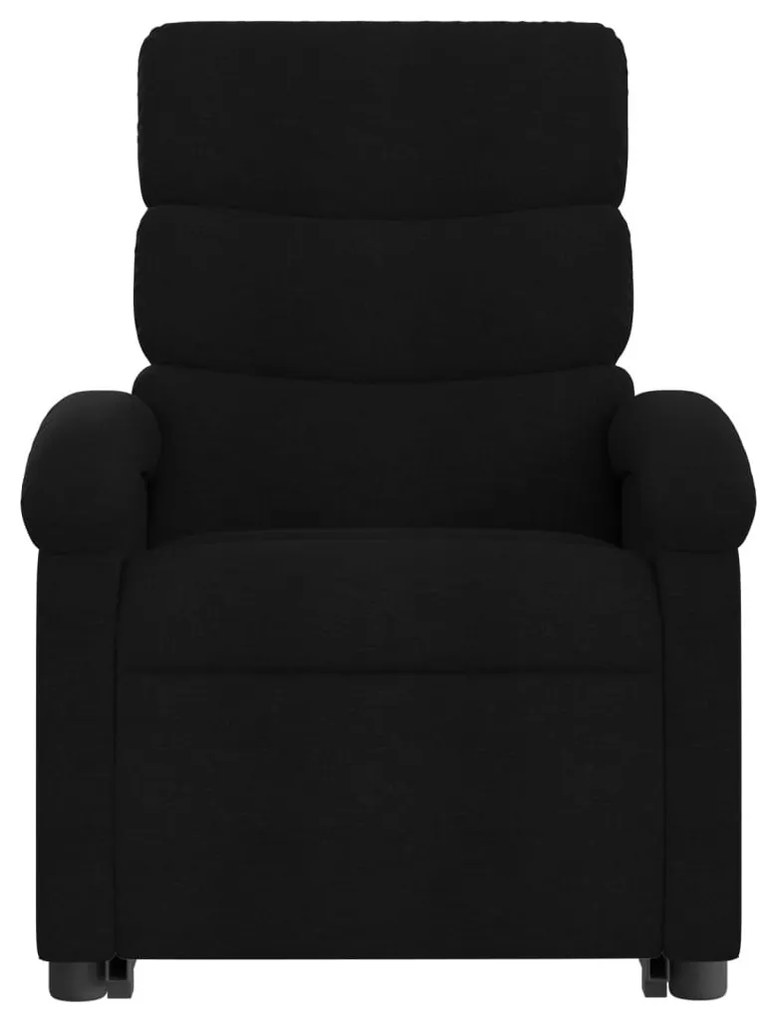 Πολυθρόνα Ανακλινόμενη με Ανύψωση Μαύρη Υφασμάτινη - Μαύρο
