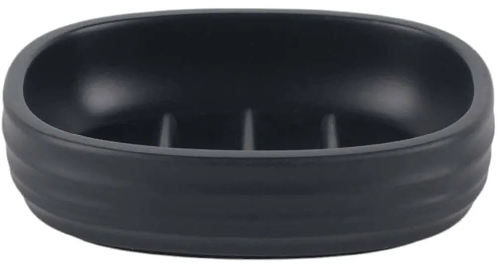 Σαπουνοθήκη Ριγέ 845224 11,8x9,3x3cm Anthracite Ankor Πολυέστερ
