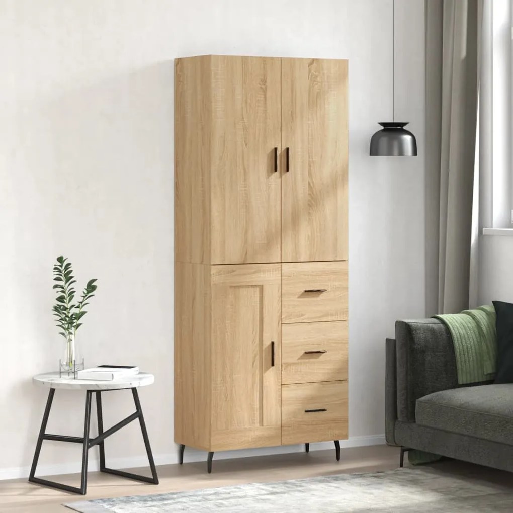 vidaXL Ντουλάπι Sonoma δρυς 69,5 x 34 x 180 εκ. από Επεξεργασμένο Ξύλο