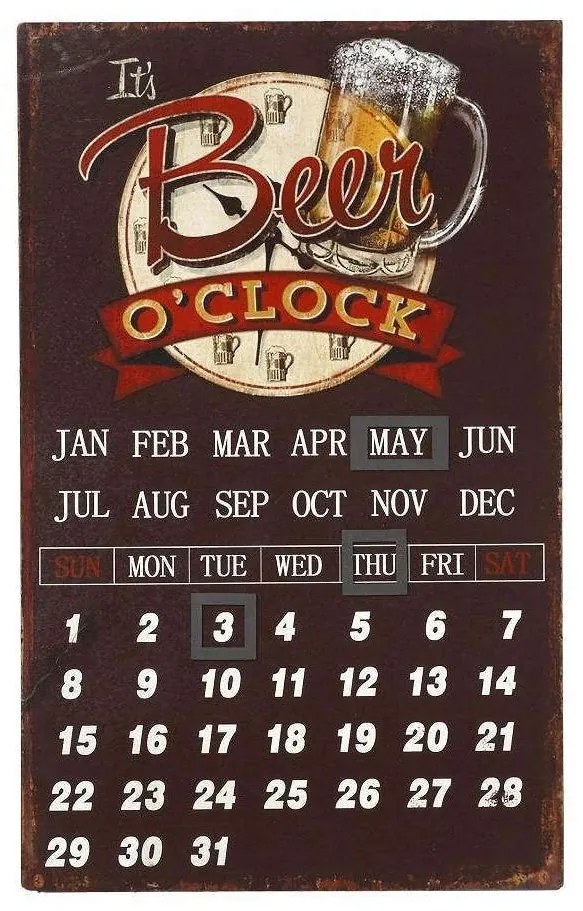 Ημερολόγιο Beer O'Clock LOG414 Καφέ 40x25cm Espiel Ξύλο