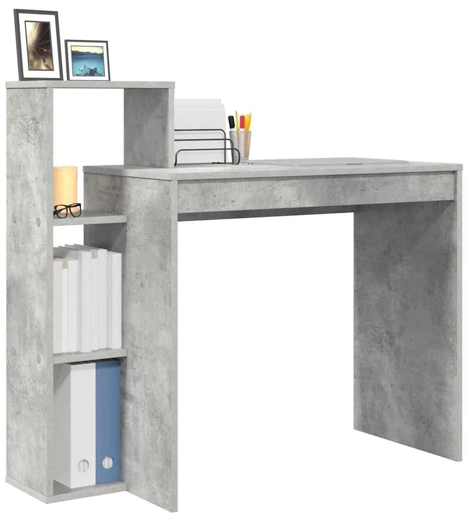 vidaXL Γραφείο Γκρι σκυροδέματος 100 x 40 x 90 cm Επεξεργασμένο ξύλο