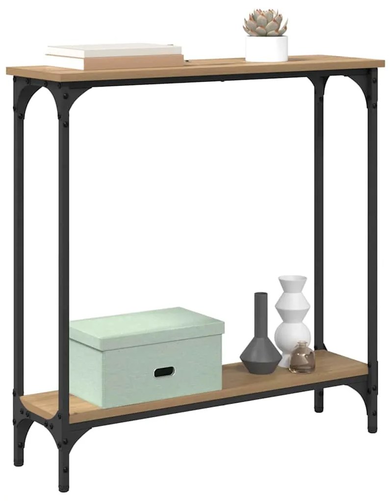 vidaXL Τραπέζι κονσόλας με ράφι Artisan Oak 75 x 22,5 x 75 εκ
