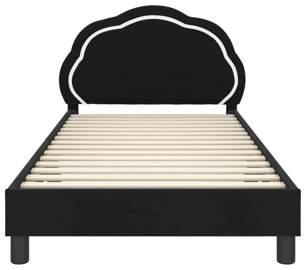 vidaXL Κρεβάτι Παιδικής Κρεβατοκάμαρας με Κεφαλάκι Μαύρο 90 x 190 cm