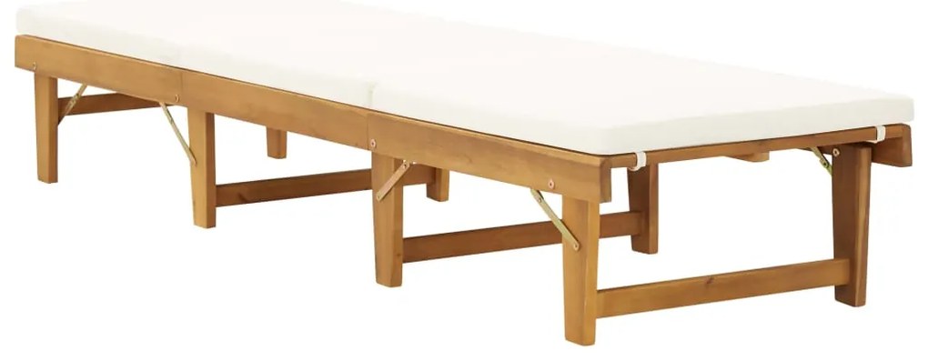 vidaXL Ξαπλώστρα Πτυσσόμενη από Μασίφ Ξύλο Ακακίας με Μαξιλάρι