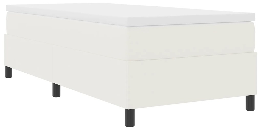 vidaXL Κρεβάτι με Στρώμα σε Κρέμ, 90 x 200 εκ., Υφασμάτινη Κορντούρα