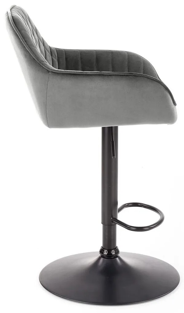 Σκαμπό μπαρ Houston 972, Γκρι, 92x55x55cm, 10 kg, Ταπισερί, Μεταλλικά | Epipla1.gr
