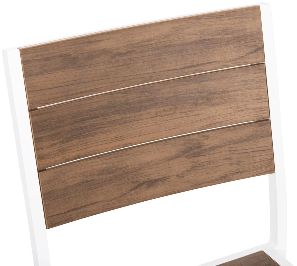 Καρέκλα SAGA C6063.01 Αλουμινίου Λευκή με Polywood 46x52x86Υεκ. 46x52x86 εκ.