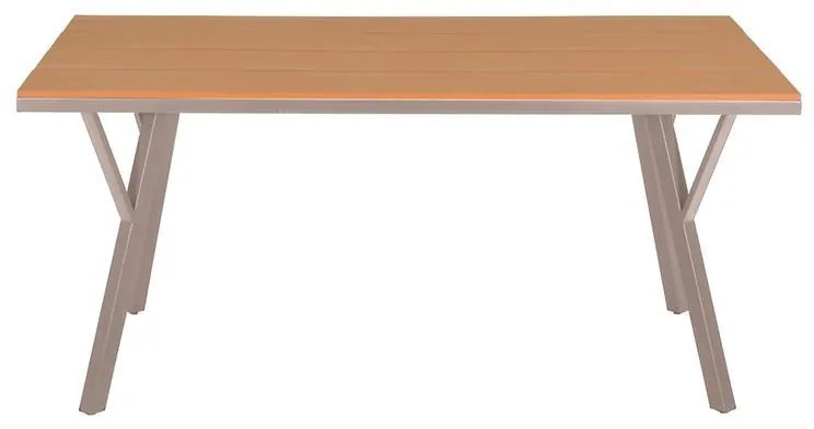 Τραπέζι FL6514 Fylliana Μεταλλικό Polywood Μπέζ 160x91x72 εκ. 160x91x72 εκ.