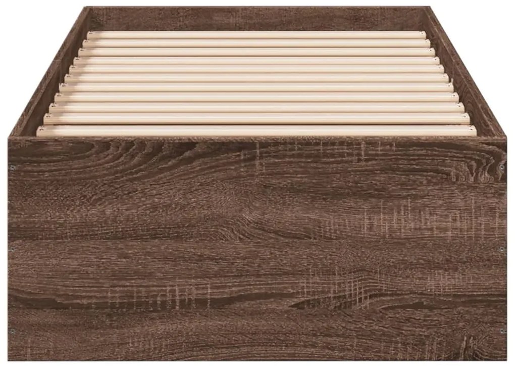 vidaXL Πλαίσιο Κρεβατιού Χωρ. Στρώμα Καφέ Δρυς 75x190εκ Επεξ. Ξύλο