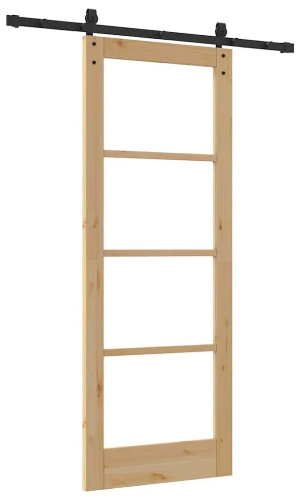 vidaXL Συρόμενη Πόρτα ORKDAL Καφέ 78 x 202 εκ. Ξύλο και μέταλλο