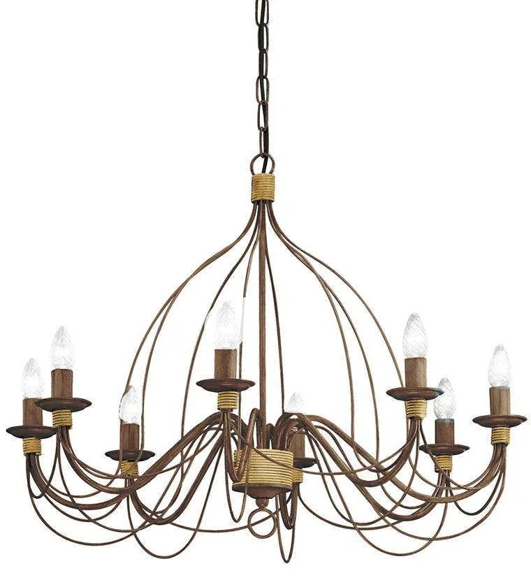 Φωτιστικό Οροφής Corte 057194 80x80/115cm 8xE14 40W Bronze Ideal Lux