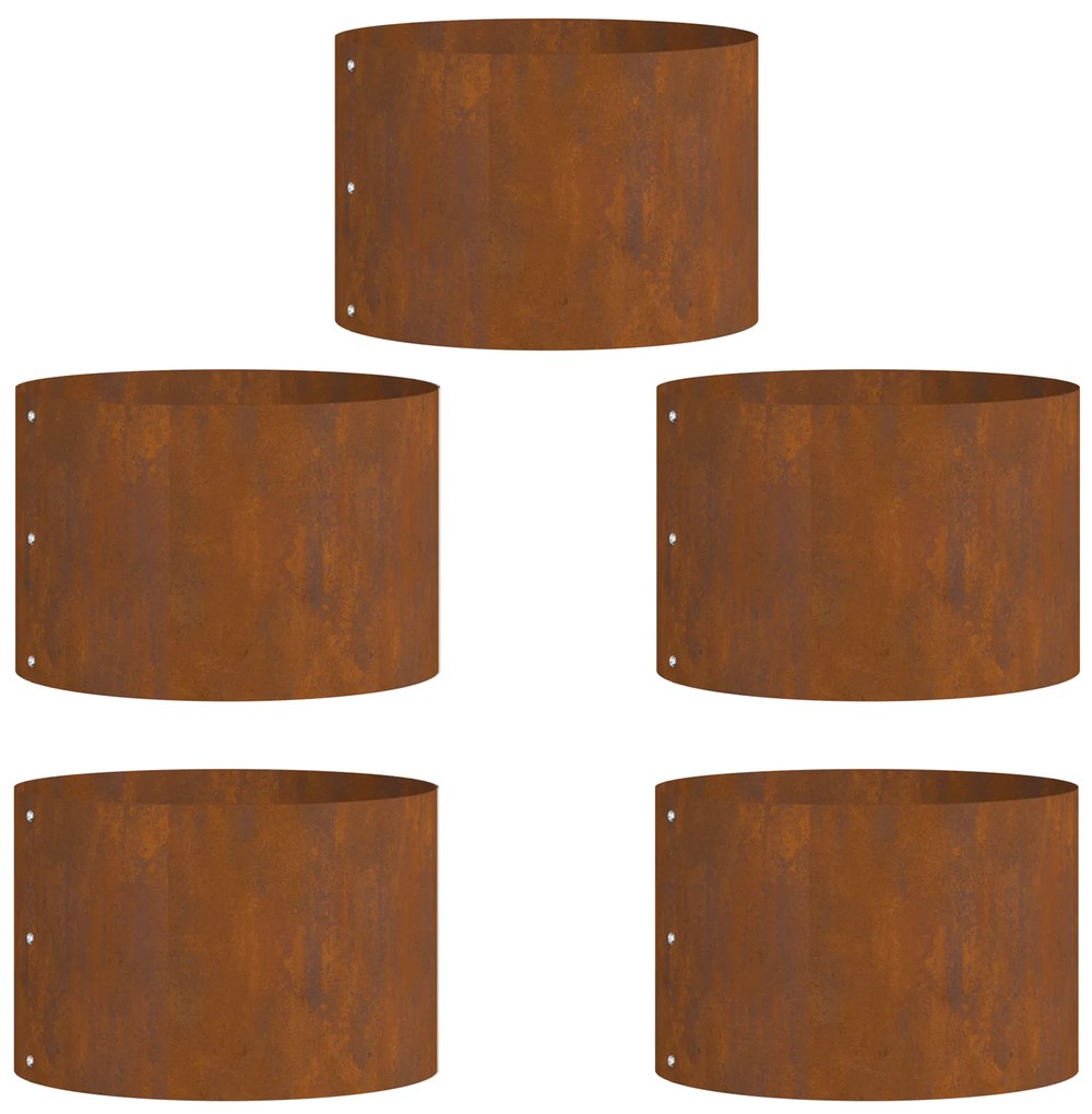 vidaXL Ζαρντινιέρες κήπου 5 pcs Καφέ 30 x 30 x 20 cm Ατσάλι corten