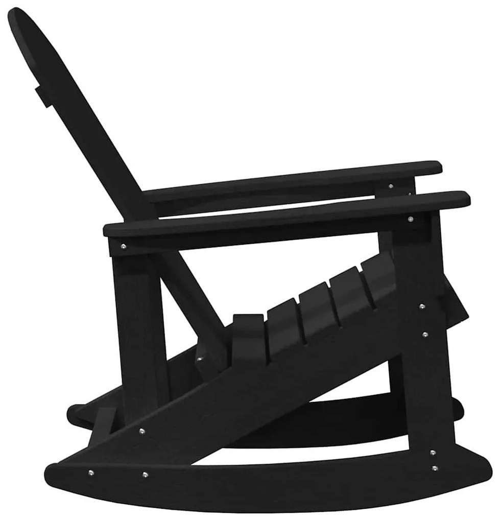 vidaXL Καρέκλες Ροκάντας Adirondack 2 pcs Μαύρο HDPE