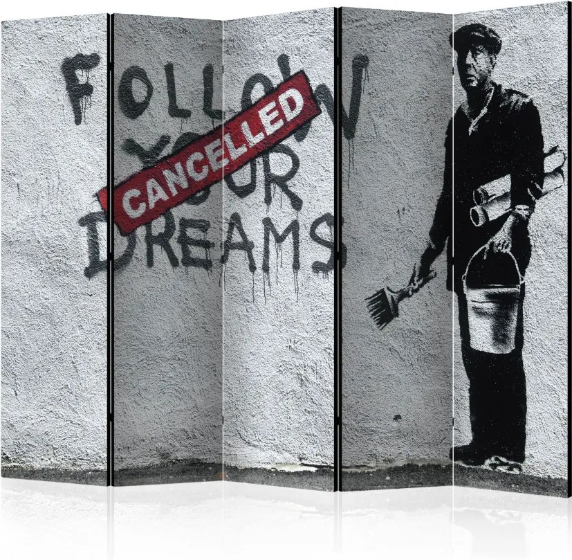 Διαχωριστικό με 5 τμήματα - Dreams Cancelled (Banksy) II [Room Dividers]