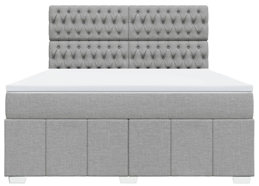 ΚΡΕΒΑΤΙ BOXSPRING ΜΕ ΣΤΡΩΜΑ ΑΝΟΙΧΤΟ ΓΚΡΙ 180X200 ΕΚ. ΥΦΑΣΜΑΤΙΝΟ 3291754