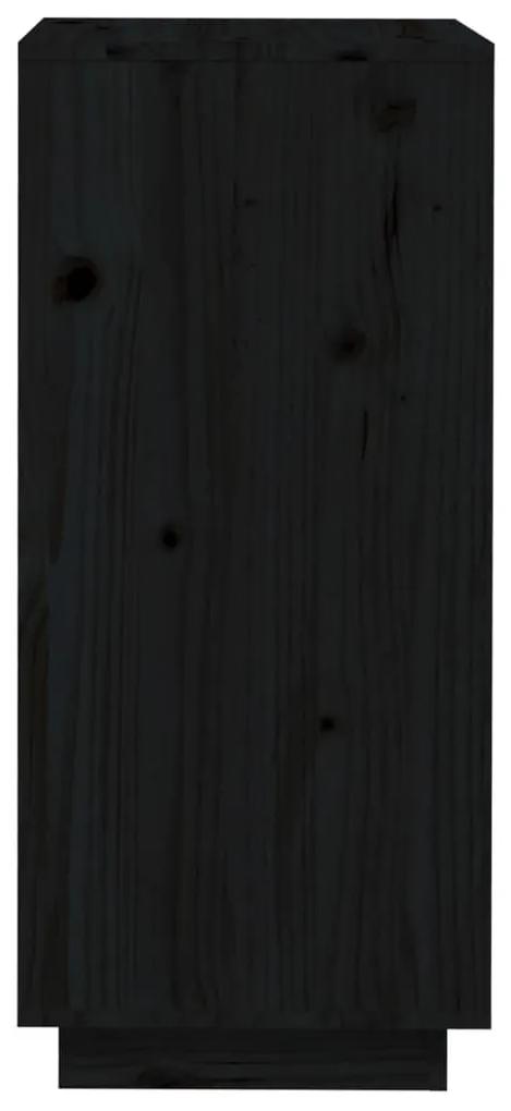 vidaXL Παπουτσοθήκη Μαύρη 35 x 35 x 80 εκ. από Μασίφ Ξύλο Πεύκου