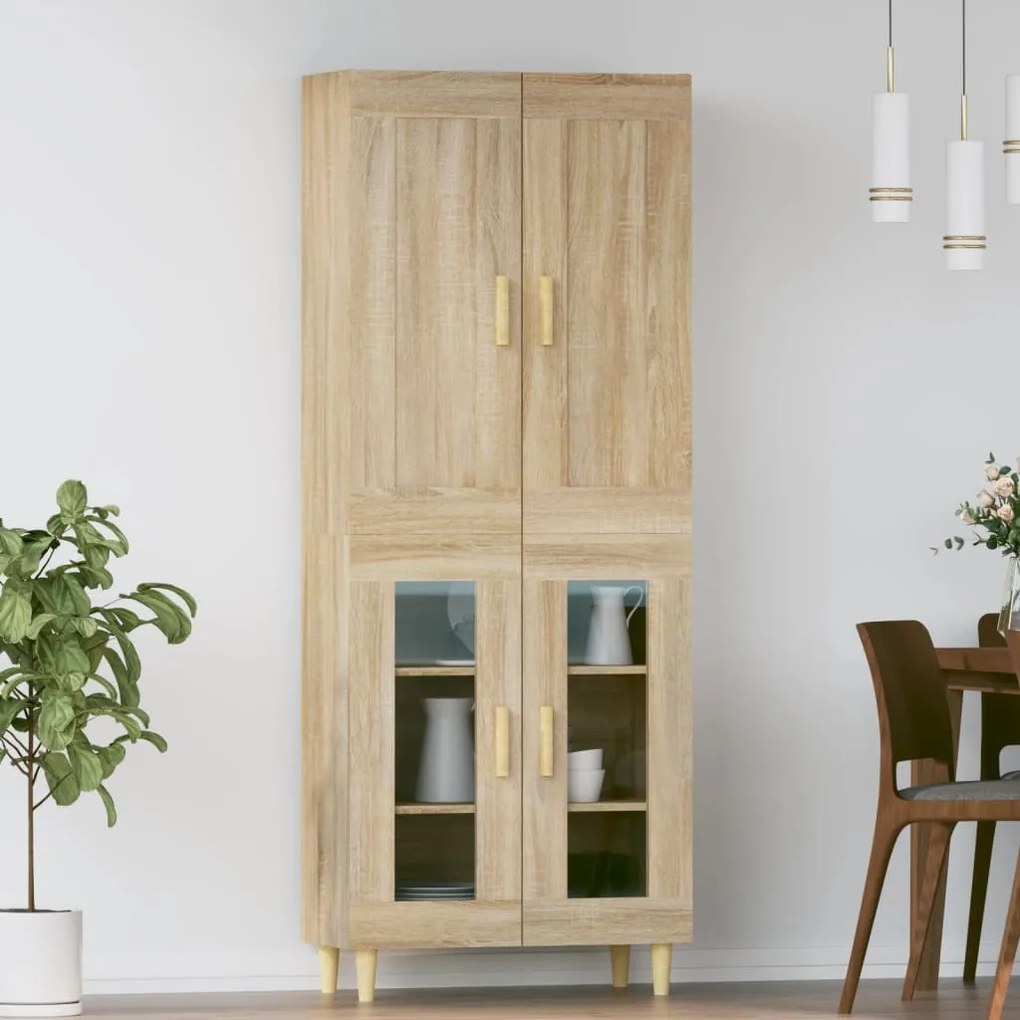 vidaXL Ντουλάπι Sonoma δρυς 69,5 x 34 x 180 εκ. από Επεξεργασμένο Ξύλο
